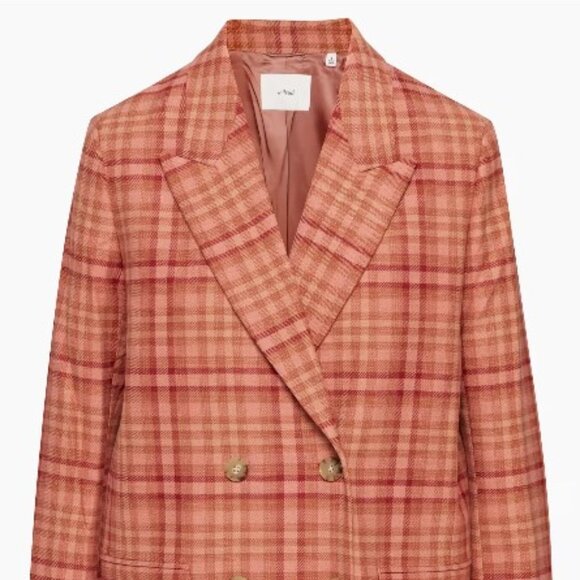NWOT Wilfred Destiny Blazer & Trousers in Red/Pink & Orange Plaid (Size US 6) - Picture 2 of 11